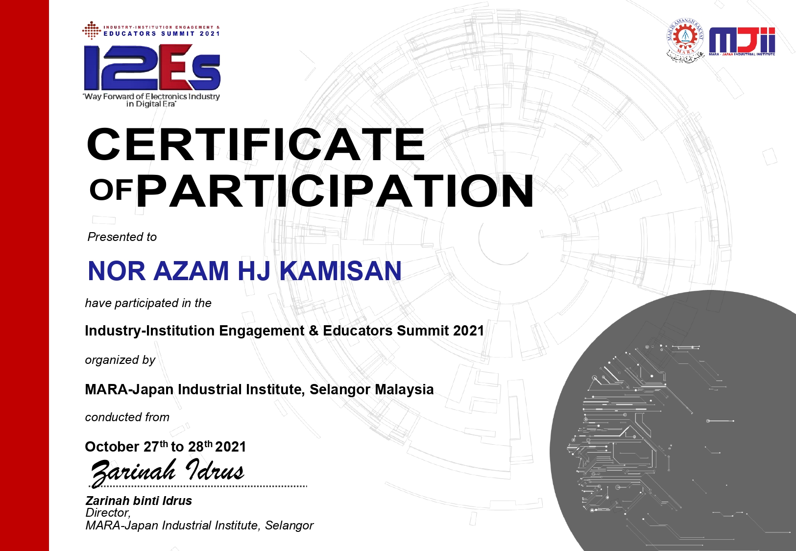 mjii i2es 2021 certificate page 0001